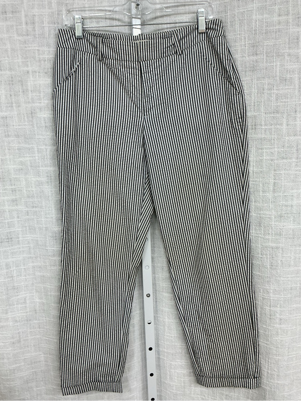 Merona Striped Gray & White Casual Pants